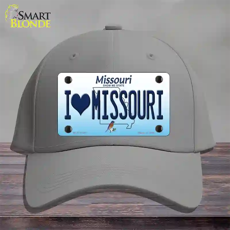 I Love Missouri Novelty License Plate Hat Cotton / Gray