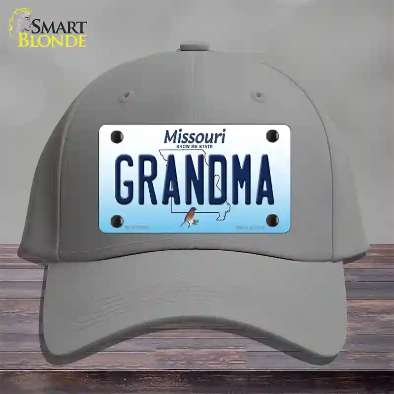 Grandma Missouri Novelty License Plate Hat Cotton / Gray