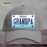 Grandpa Missouri Novelty License Plate Hat Cotton / Gray