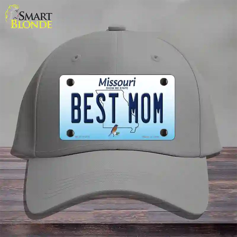 Best Mom Missouri Novelty License Plate Hat Cotton / Gray