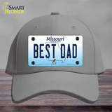 Best Dad Missouri Novelty License Plate Hat Cotton / Gray