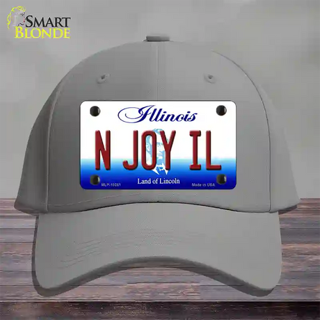 N Joy IL Illinois Novelty License Plate Hat Cotton / Gray