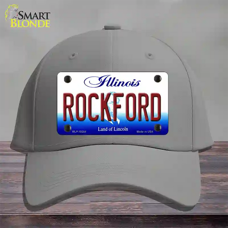 Rockford Illinois Novelty License Plate Hat Cotton / Gray