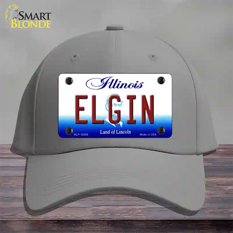 Elgin Illinois Novelty License Plate Hat Cotton / Gray