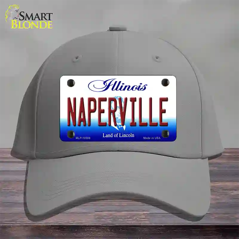 Naperville Illinois Novelty License Plate Hat Cotton / Gray