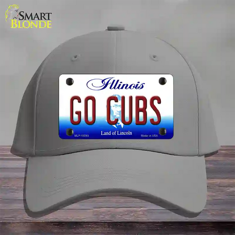 Go Cubs Illinois Novelty License Plate Hat Cotton / Gray