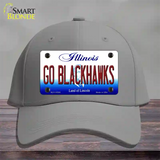 Go Blackhawks Illinois Novelty License Plate Hat Cotton / Gray