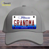 Grandma Illinois Novelty License Plate Hat Cotton / Gray