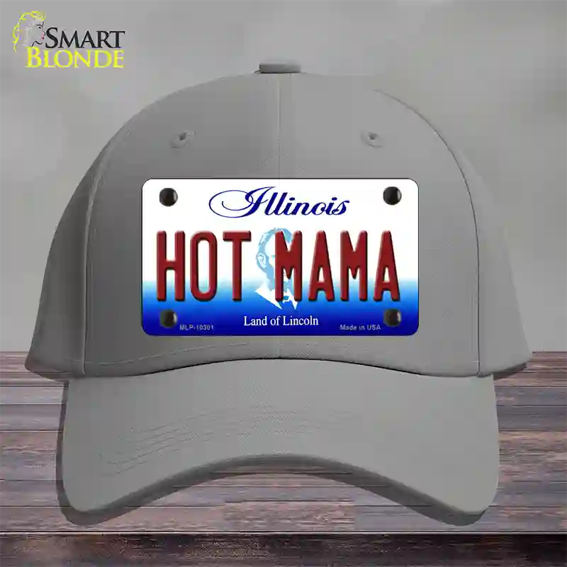 Hot Mama Illinois Novelty License Plate Hat Cotton / Gray