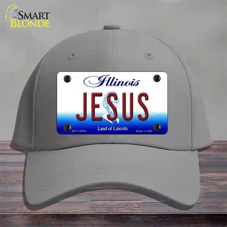 Jesus Illinois Novelty License Plate Hat Cotton / Gray