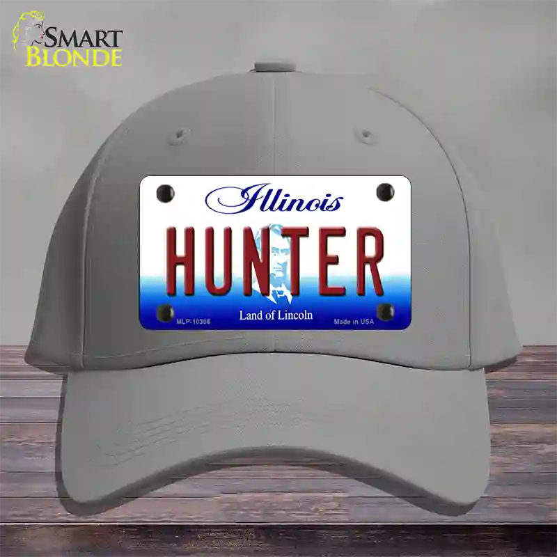 Hunter Illinois Novelty License Plate Hat Cotton / Gray