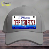 Deep Dish Pizza Illinois Novelty License Plate Hat Cotton / Gray