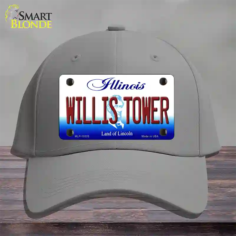 Willis Tower Illinois Novelty License Plate Hat Cotton / Gray