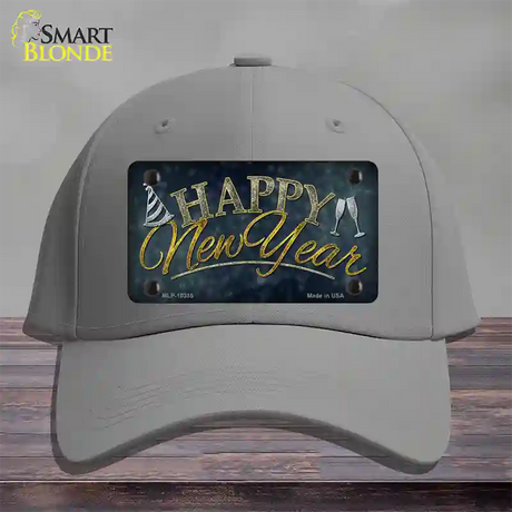 Happy New Year Novelty License Plate Hat Cotton / Gray