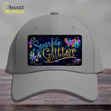 Sparkle And Glitter Novelty License Plate Hat Cotton / Gray