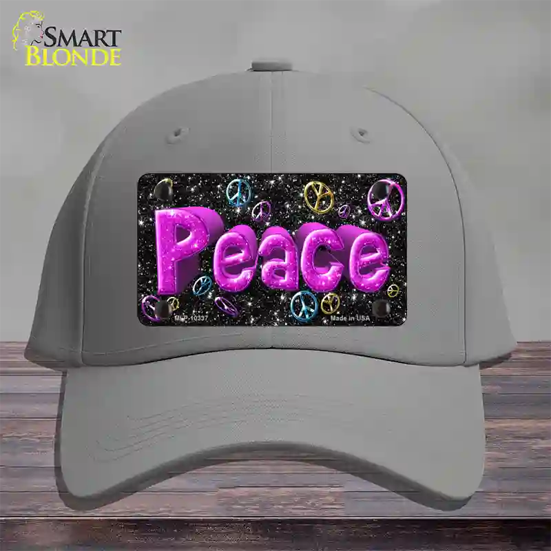 Peace Novelty License Plate Hat Cotton / Gray