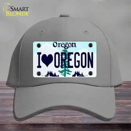 I Love Oregon Novelty License Plate Hat Cotton / Gray