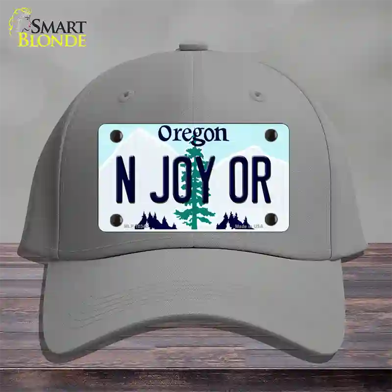 N Joy OR Oregon Novelty License Plate Hat Cotton / Gray