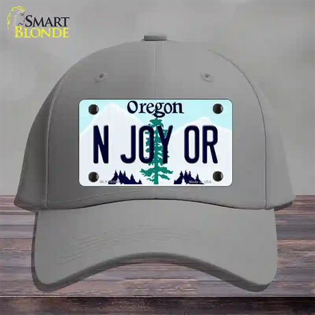 N Joy OR Oregon Novelty License Plate Hat Cotton / Gray