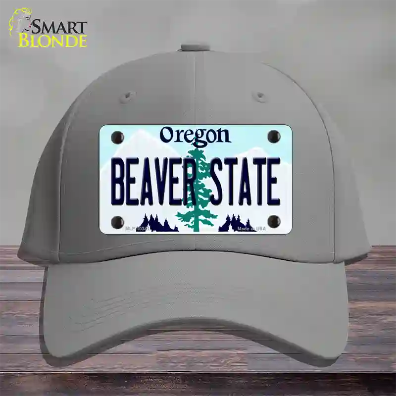 Beaver State Oregon Novelty License Plate Hat Cotton / Gray