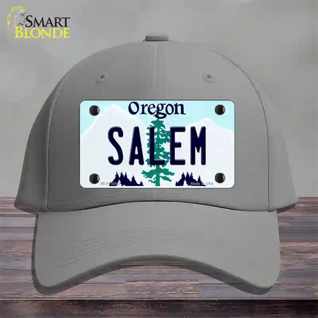 Salem Oregon Novelty License Plate Hat Cotton / Gray