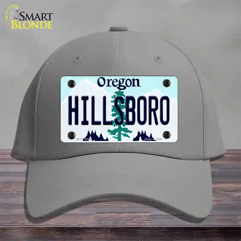 Hillsboro Oregon Novelty License Plate Hat Cotton / Gray