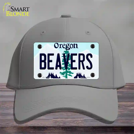 Beavers Oregon Novelty License Plate Hat Cotton / Gray