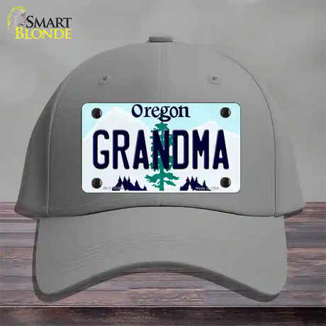 Grandma Oregon Novelty License Plate Hat Cotton / Gray