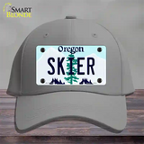 Skier Oregon Novelty License Plate Hat Cotton / Gray