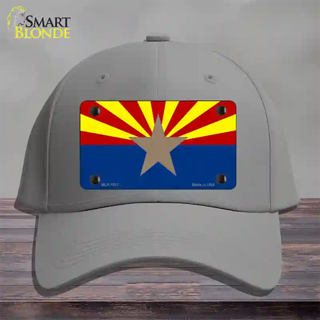 Arizona Big Star State Flag Novelty License Plate Hat Cotton / Gray