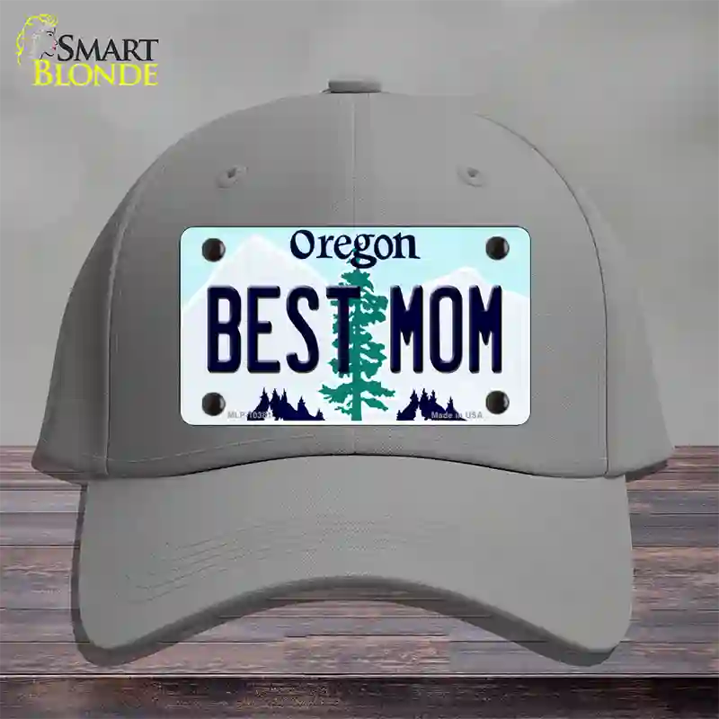 Best Mom Oregon Novelty License Plate Hat Cotton / Gray