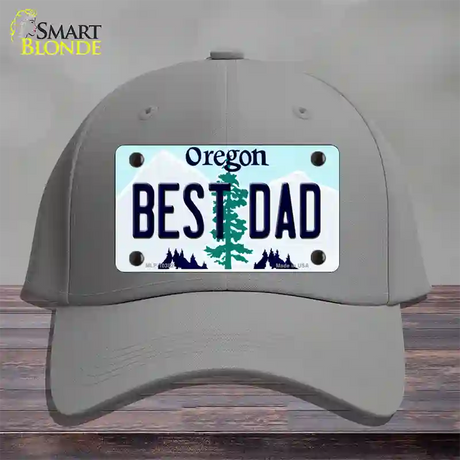 Best Dad Oregon Novelty License Plate Hat Cotton / Gray