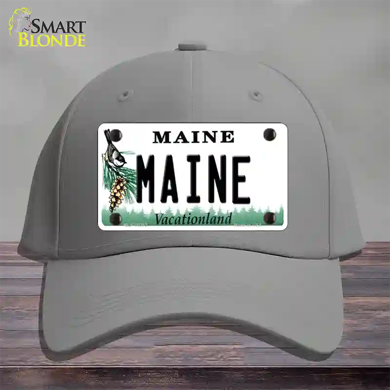 Maine Vacationland Novelty License Plate Hat Cotton / Gray