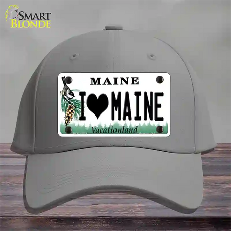 I Love Maine Novelty License Plate Hat Cotton / Gray