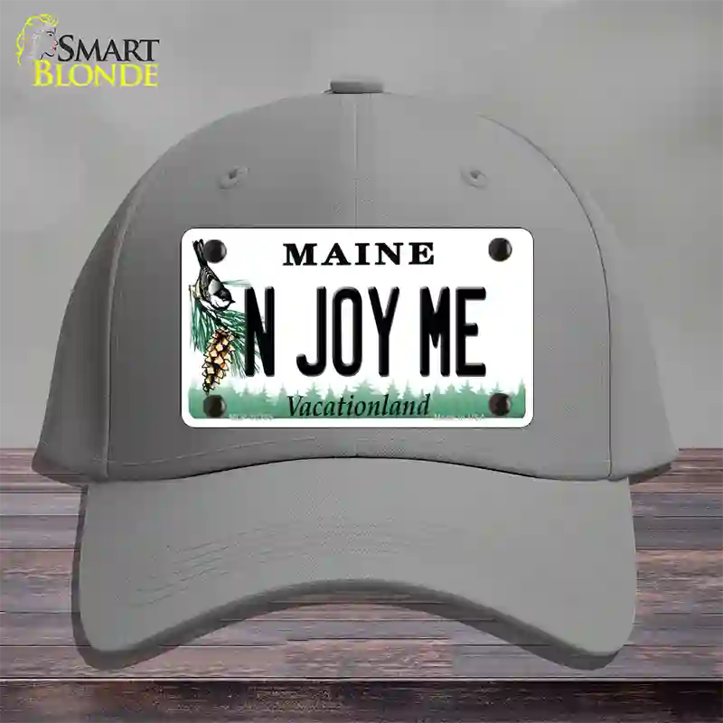 N Joy ME Maine Novelty License Plate Hat Cotton / Gray