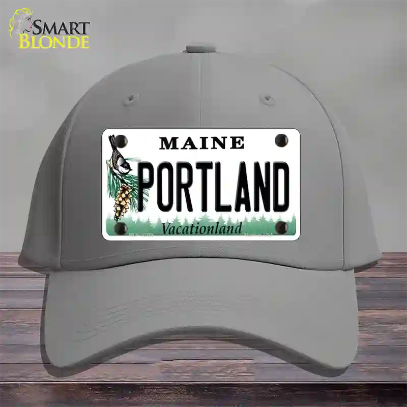 Portland Maine Novelty License Plate Hat Cotton / Gray