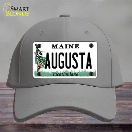 Augusta Maine Novelty License Plate Hat Cotton / Gray