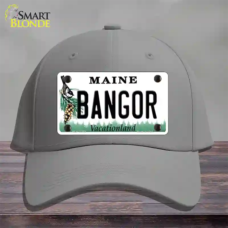 Bangor Maine Novelty License Plate Hat Cotton / Gray