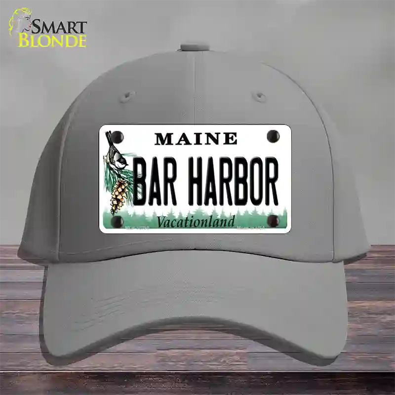 Bar Harbor Maine Novelty License Plate Hat Cotton / Gray