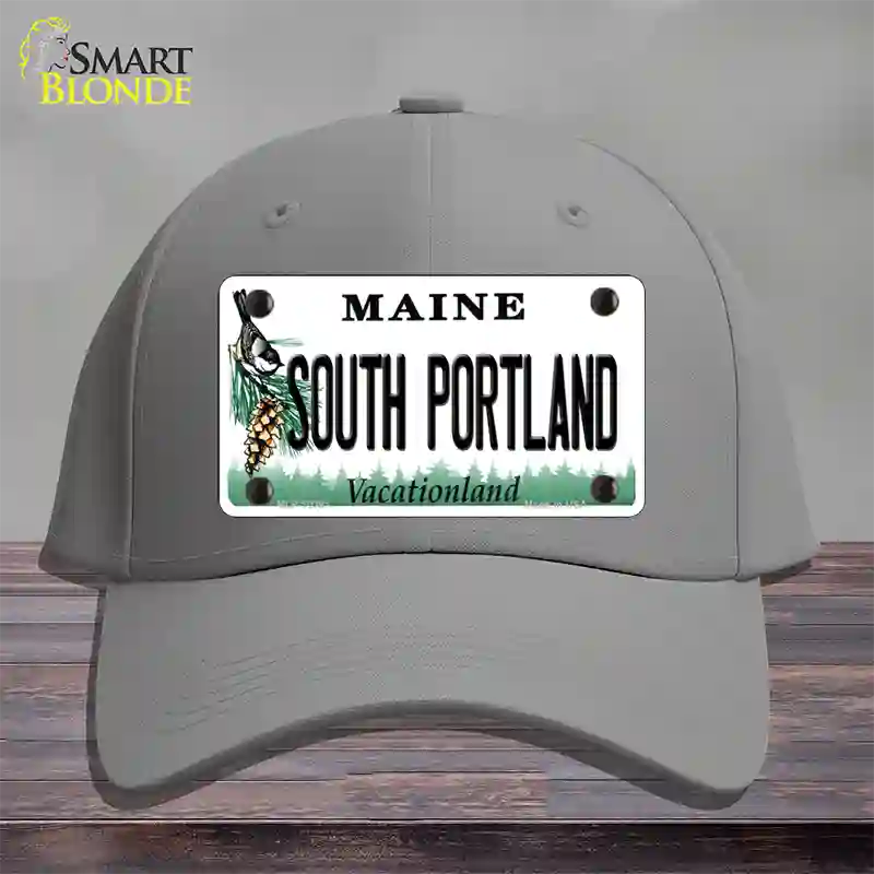 South Portland Maine Novelty License Plate Hat Cotton / Gray