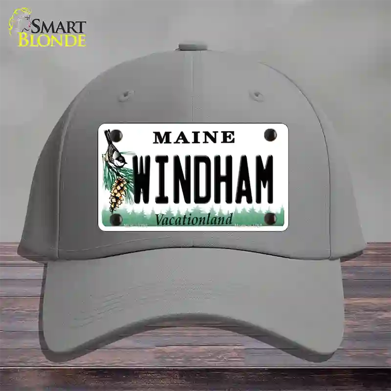 Windham Maine Novelty License Plate Hat Cotton / Gray