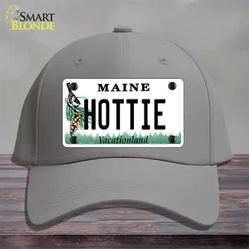 Hottie Maine Novelty License Plate Hat Cotton / Gray