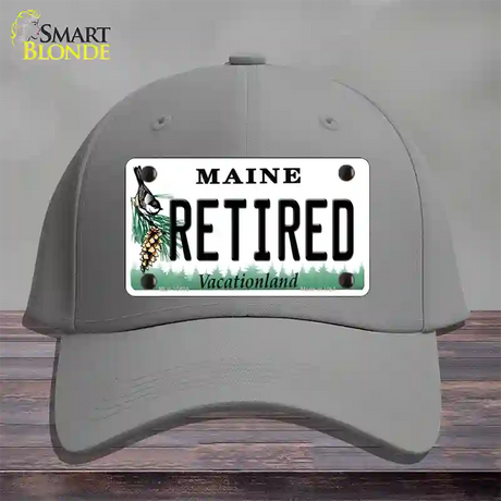 Retired Maine Novelty License Plate Hat Cotton / Gray