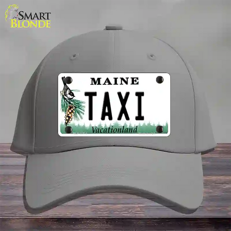 Taxi Maine Novelty License Plate Hat Cotton / Gray