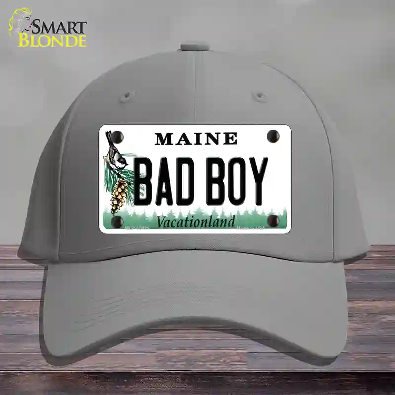 Bad Boy Maine Novelty License Plate Hat Cotton / Gray