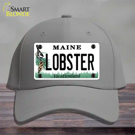 Lobster Maine Novelty License Plate Hat Cotton / Gray