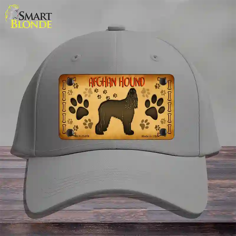 Afghan Hound Novelty License Plate Hat Cotton / Gray