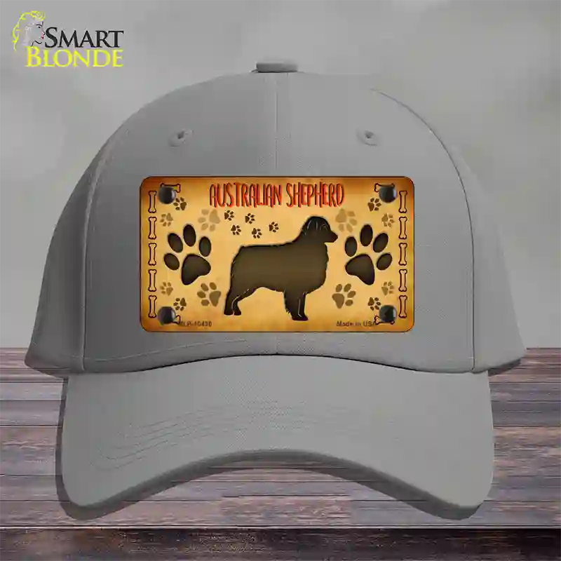 Australian Shepherd Novelty License Plate Hat Cotton / Gray