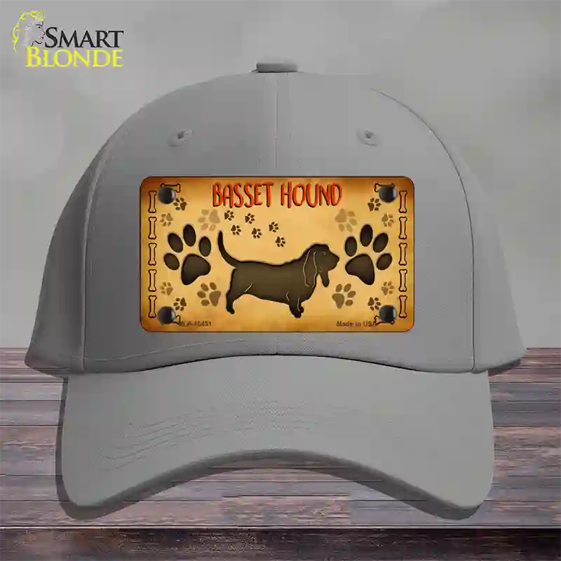 Basset Hound Novelty License Plate Hat Cotton / Gray