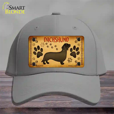 Dachshund Novelty License Plate Hat Cotton / Gray